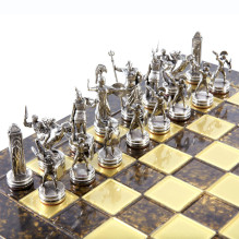 Manopoulos 'Greek Mythology' Metal Chess Set With 36cm Board