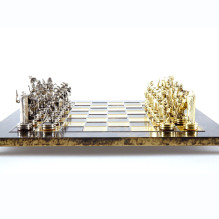 Manopoulos 'Greek Mythology' Metal Chess Set With 36cm Board