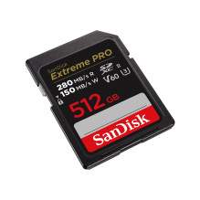 Atminties Kortelė - SanDisk SDSDXEP-512G-GN4IN 512 GB SDXC UHS-II Class 10 V60 280 MB / s 150 MB / s - Juoda