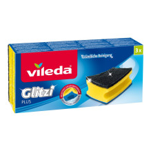 Cleaning Sponge - Vileda Glitzi Plus Profile 3 pcs. Yellow, Black, Blue