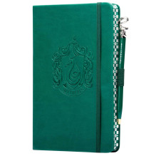 Notebook - Slytherin Classic Vegan Leather Notepad with 184 Pages and Pen