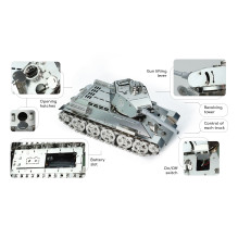 Model Tank - T-34 Stainless Steel 351 Parts Remote Control 360° Turret Rotation