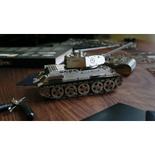 Modelio Tankas - T-34 Nerūdijančio Plieno 351 Dalių Nuotolinis Valdymas 360° Bokštelio Sukimas