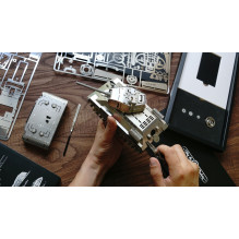 Model Tank - T-34 Stainless Steel 351 Parts Remote Control 360° Turret Rotation