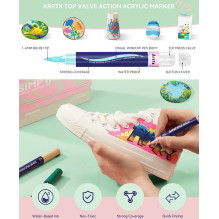 Akrilinė Žymeklio Pieštukas - ARRTX Simptap 48 Spalvų Teptuko Antgalis 1-6mm