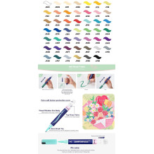 Acrylic Marker Pen - ARRTX Simptap 48 Colors Brush Tip 1-6mm