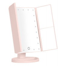 Cosmetic Mirror - Humanas HS-ML04 LED Lighting 21 Adjustable Magnification Pink