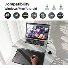 Grafikos Planšetė - HUION HS610 254x158.8mm, 8192 Spaudimo Lygiai, 12 Greitųjų Klavišų