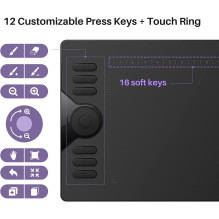 Graphics Tablet - HUION HS610 254x158.8mm, 8192 Pressure Levels, 12 Hotkeys