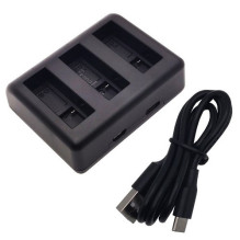 Charger - DJI Osmo Action 3 / 4 Triple with LED Indicators and USB Cable