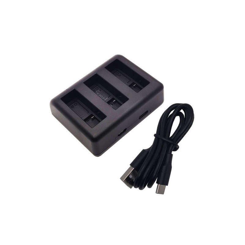 Charger - DJI Osmo Action 3 / 4 Triple with LED Indicators and USB Cable