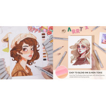 Double-sided markers - felt-tip pens ARRTX Oros (48 colors, skin tones)