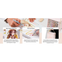 Double-sided markers - felt-tip pens ARRTX Oros (48 colors, skin tones)