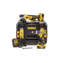 Akumuliatorinių smūginio gręžtuvo, kampinio šlifuoklio įrankių komplektas DeWALT DCK2080P2T