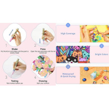 Akrilo žymeklio rašiklis - ARRTX 48 spalvų 3mm antgalis vandeniui atsparus