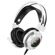 Gaming Headset - Hoco W110 50mm Speakers RGB Lighting USB + 3.5mm White
