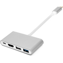 Adapteris USB C - HDMI, 4xUSB 2.0 / 3.0, USB C