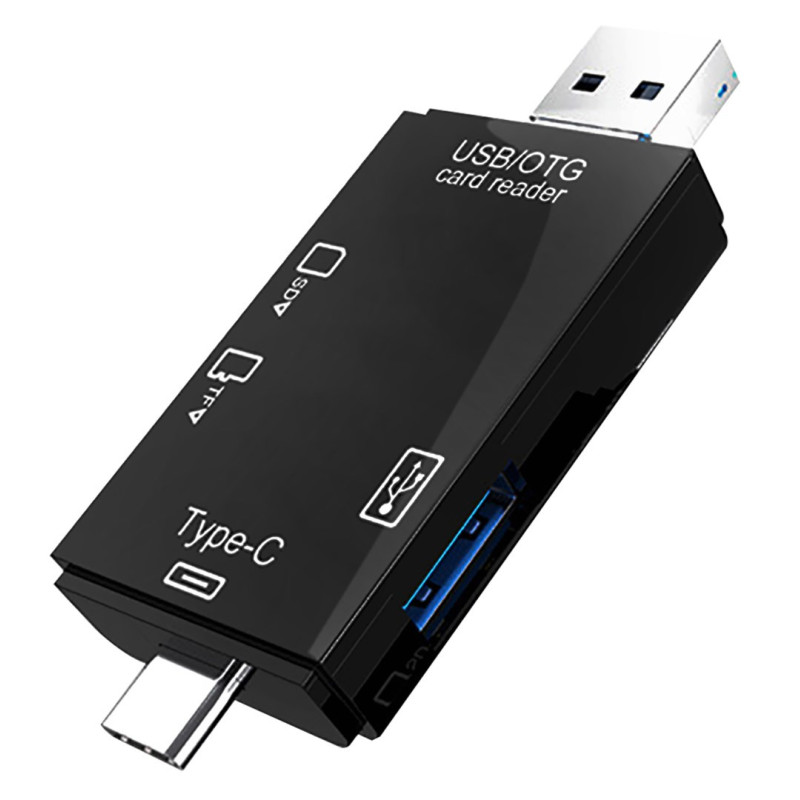 USB Memory Card Reader - VAKOSS 6IN1 USB A / Micro USB / USB C / SD / Micro SD TC-R425X