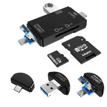 USB Memory Card Reader - VAKOSS 6IN1 USB A / Micro USB / USB C / SD / Micro SD TC-R425X