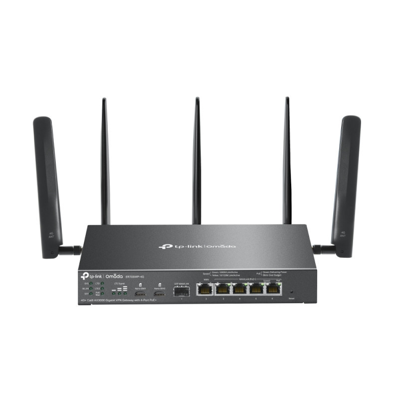 TP-LINK Omada 4G+ Cat6 AX3000 Gigabit VPN Gateway with 4-Port PoE+