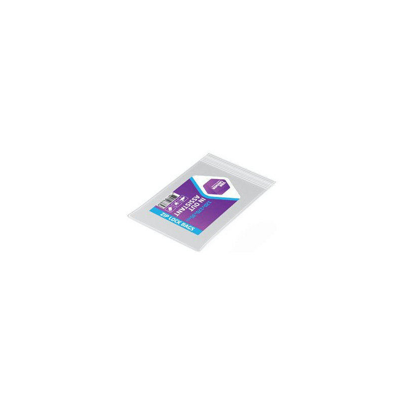 Zip lock bags, 6x8cm, LDPE, transparent, pack of 100pcs.