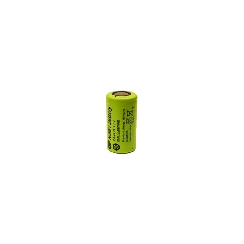 SC akumulators SubC 1.2V Ni-MH 220SCH 2200mAh 2.6Wh Ø23.0x43.0mm 55g GP