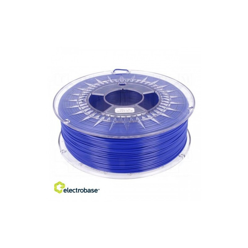 3D spausdintuvo žaliava TPU, Ø: 1,75 mm, mėlyna, 210÷230°C, 1 kg, stalo temperatūra: 20÷80°C