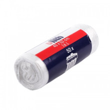 Garbage bags, 16L 45x52cm, transparent, HDPE, 50pcs per roll.