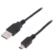 DIGITUS USB 2.0 laidas – USB A į Mini USB B, ilgis 3 m