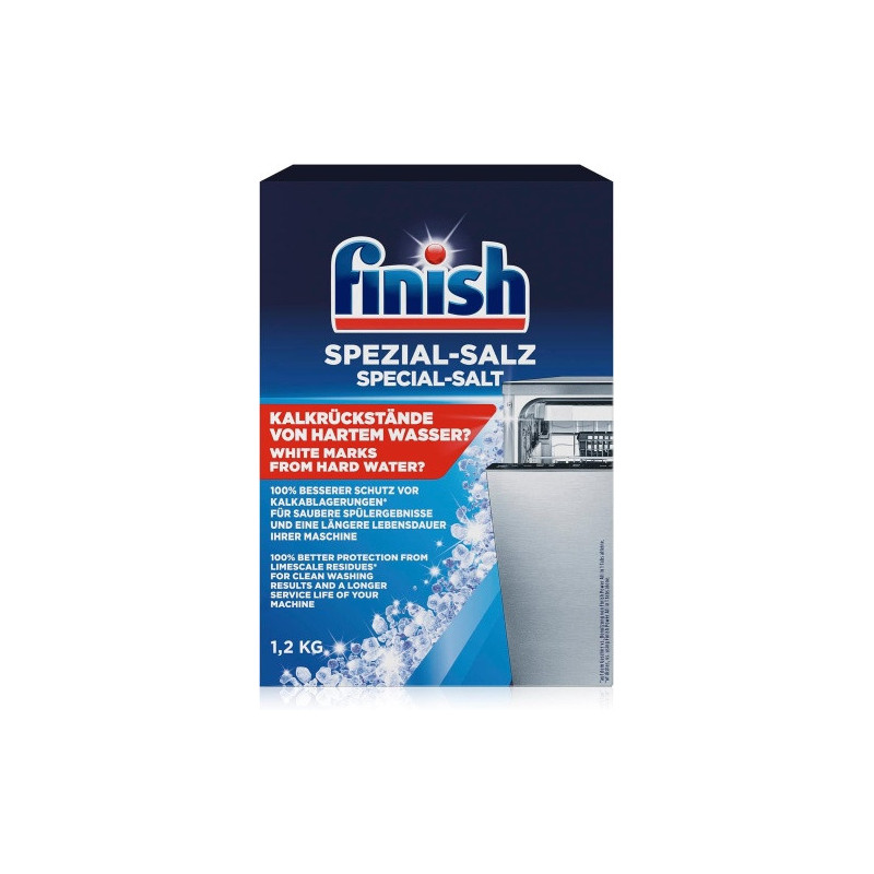 Finish dishwasher salt for protection against limescale and water stains, 1.2kg