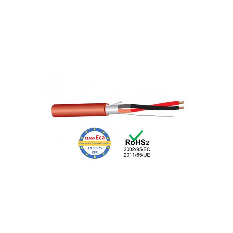 Priešgaisrinės apsaugos sistemų kabelis PRO BASE - 1x2x0.5, raudonas, 100m