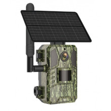 Hunting camera with solar panel : Lithium batteries : 16MP : 4G GSM : PIR with AI : Android, iOS