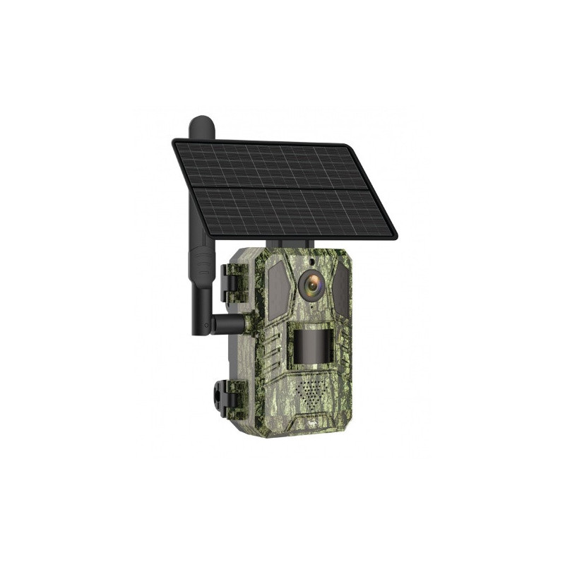 Hunting camera with solar panel : Lithium batteries : 16MP : 4G GSM : PIR with AI : Android, iOS