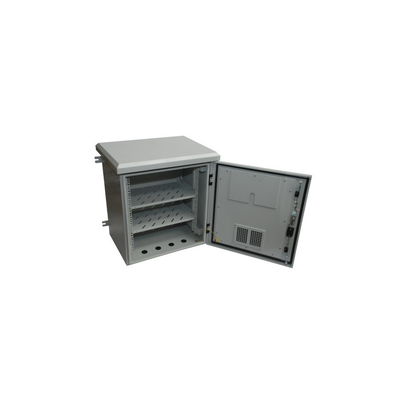 IP56 15U 19" outdoor cabinet, 600x600x870mm, 2 fans, thermostat, IP56, IK09, Max weight 400kg