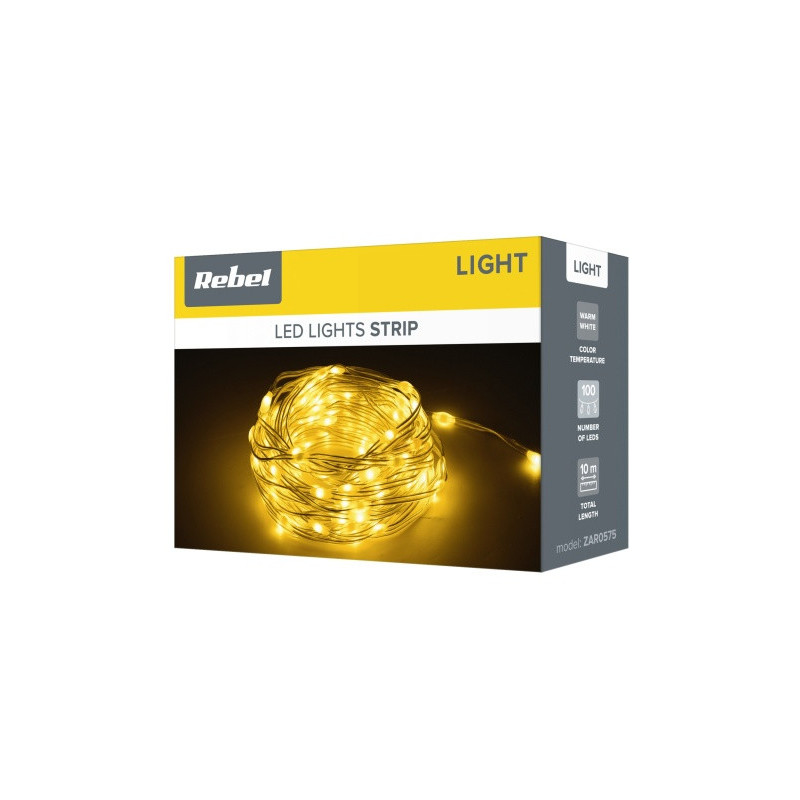 Christmas light strings with changeable lighting mode - 10 m, warm white, 3.5 W, IP65 / IP20