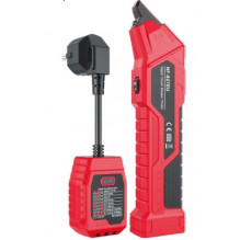 Circuit breaker identifier with built-in GFCI (ground fault current) tester for sockets