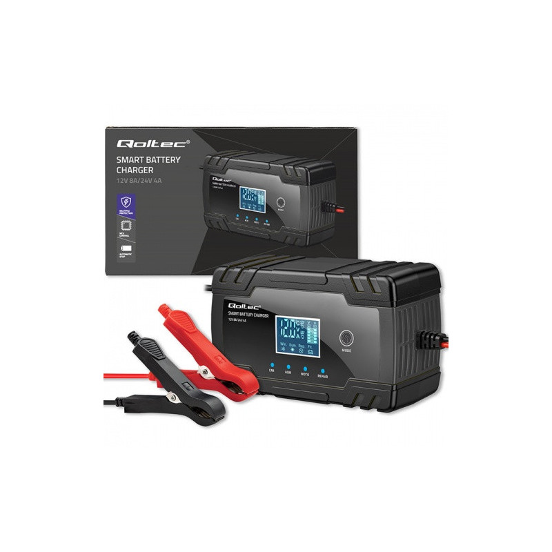 Intelligent charger for AGM GEL batteries, Repair function, 12/24V, 8A