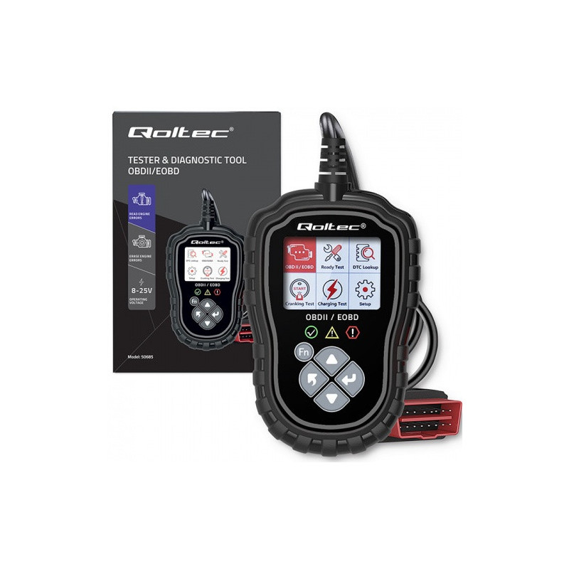 Daugiafunkcinis automobilio diagnostikos įrenginys, OBDII, EOBD, skirtas gedimų kodų ir parametrų skaitymui LCD ekrane