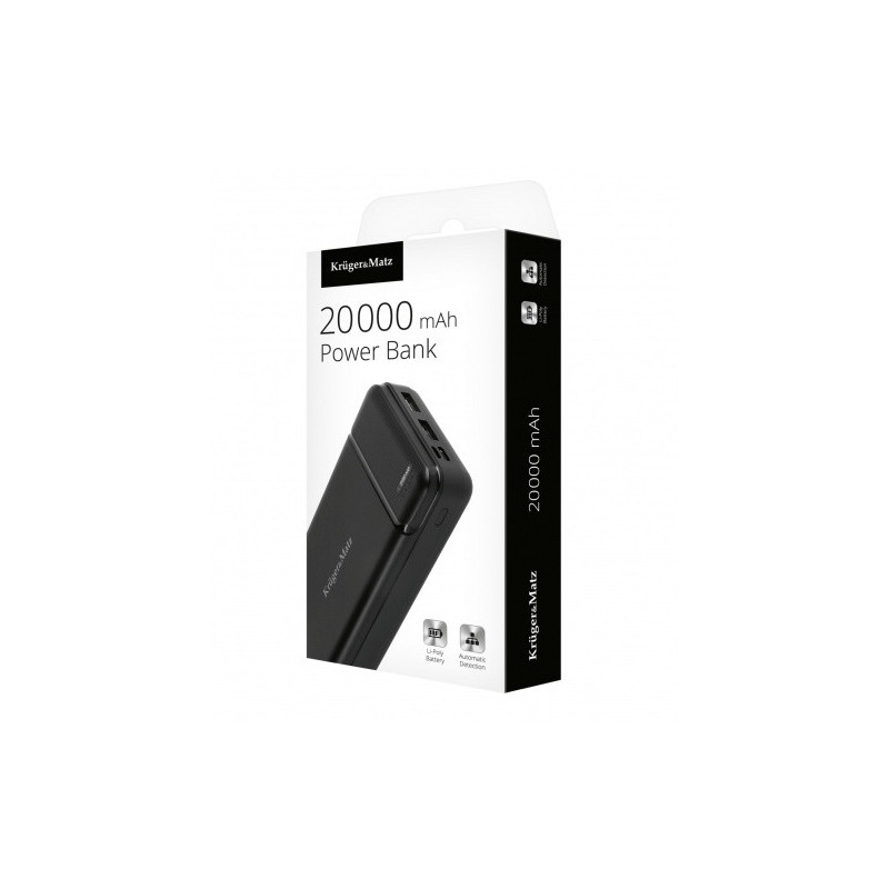 20 000 mAh įkroviklis – akumuliatorius, išorinė baterija, USB-C, Micro USB, 2xUSB-A