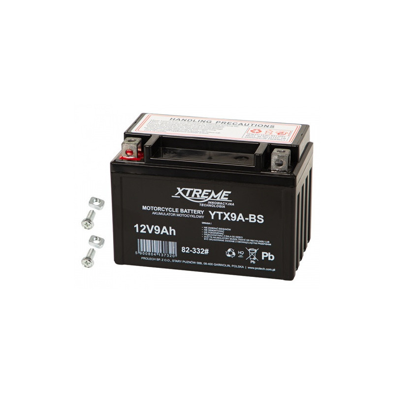 Motorcycle battery 12V 9Ah, AGM, Maintenance-free, Sealed, XTREME