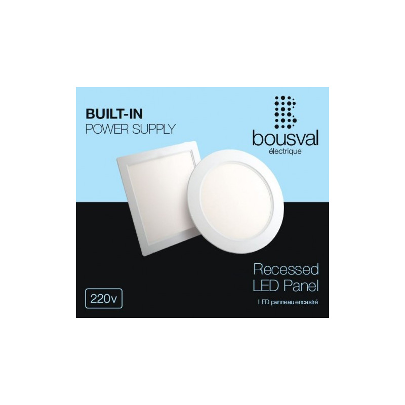 LED light panel. Round shape 12W 3000K 168x29 with built-in power supply