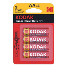 „Kodak Extra Zinc“ didelės talpos baterijos AA (1,5 V) B4, kaina už 4 vnt.