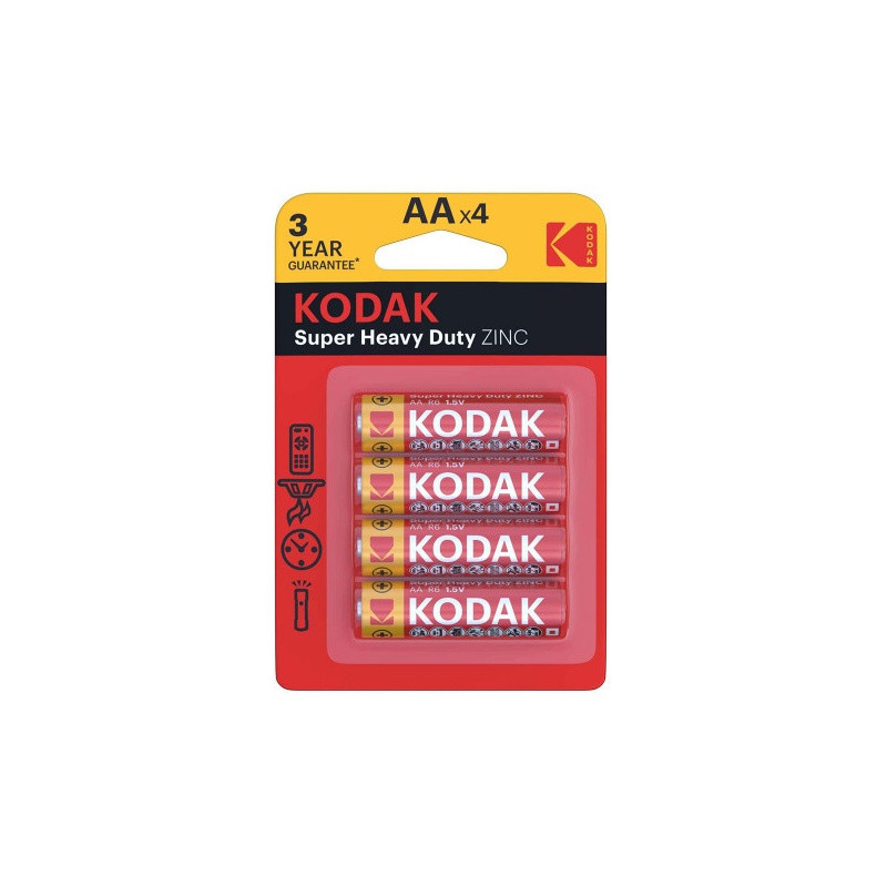 „Kodak Extra Zinc“ didelės talpos baterijos AA (1,5 V) B4, kaina už 4 vnt.