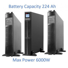 Professional Heating system pure sine wave UPS Inverter with battery 32x12V / 7Ah, 6000W, LCD display