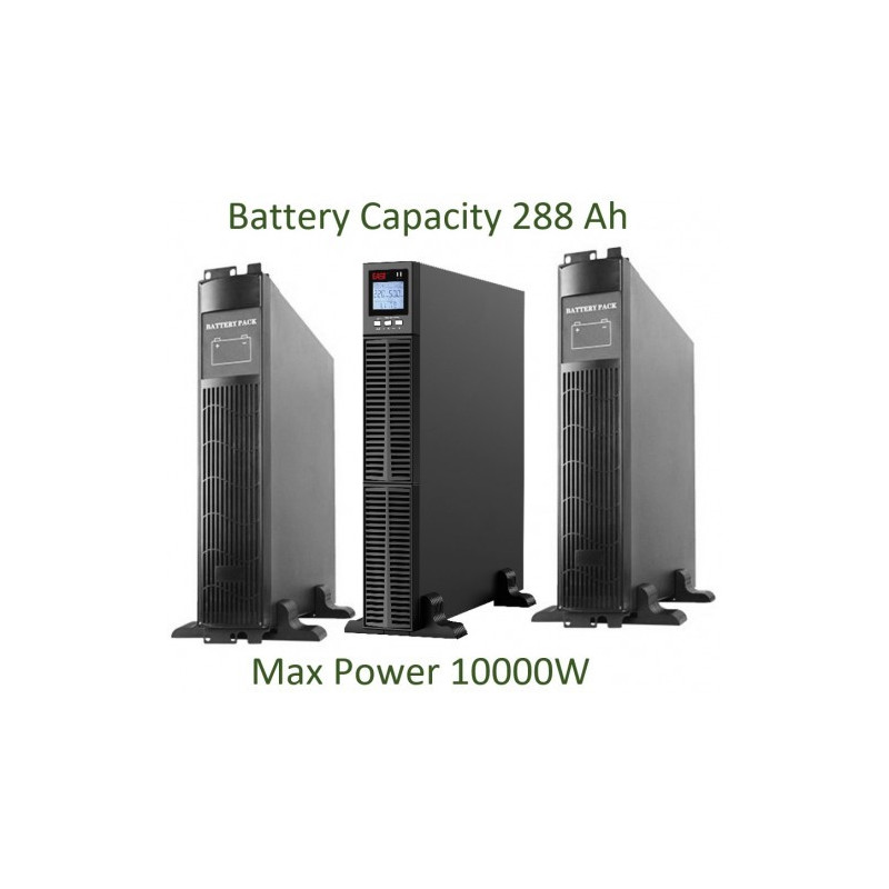 Profesionali šildymo sistema su grynos sinusinės bangos UPS inverteriu ir akumuliatoriumi 32x12V / 9Ah (288Ah), 10KWA