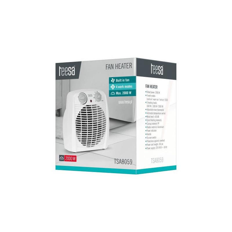 Galingas karšto ir šalto oro ventiliatorius, 800, 1200, 2000 W, laidas 1,50 m