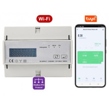 Three-phase electricity meter, Multi-tariff, Wi-Fi, Tuya application, Built-in Relay, Modbus