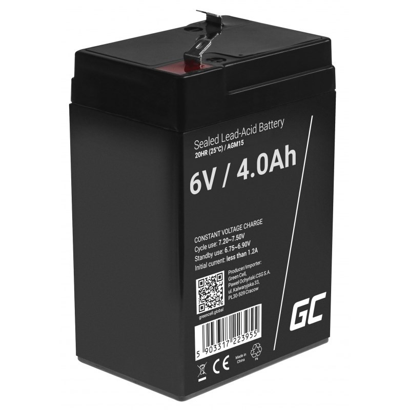 Battery - Green Cell AGM15 6V 4Ah