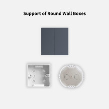 AQARA Smart Home Wall Switch H1, With Neutral, Double Rocker, Grey