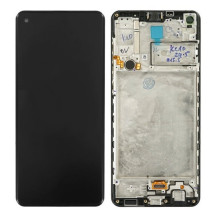 LCD screen Samsung A217F A21s with touch screen and frame Black original (service pack)